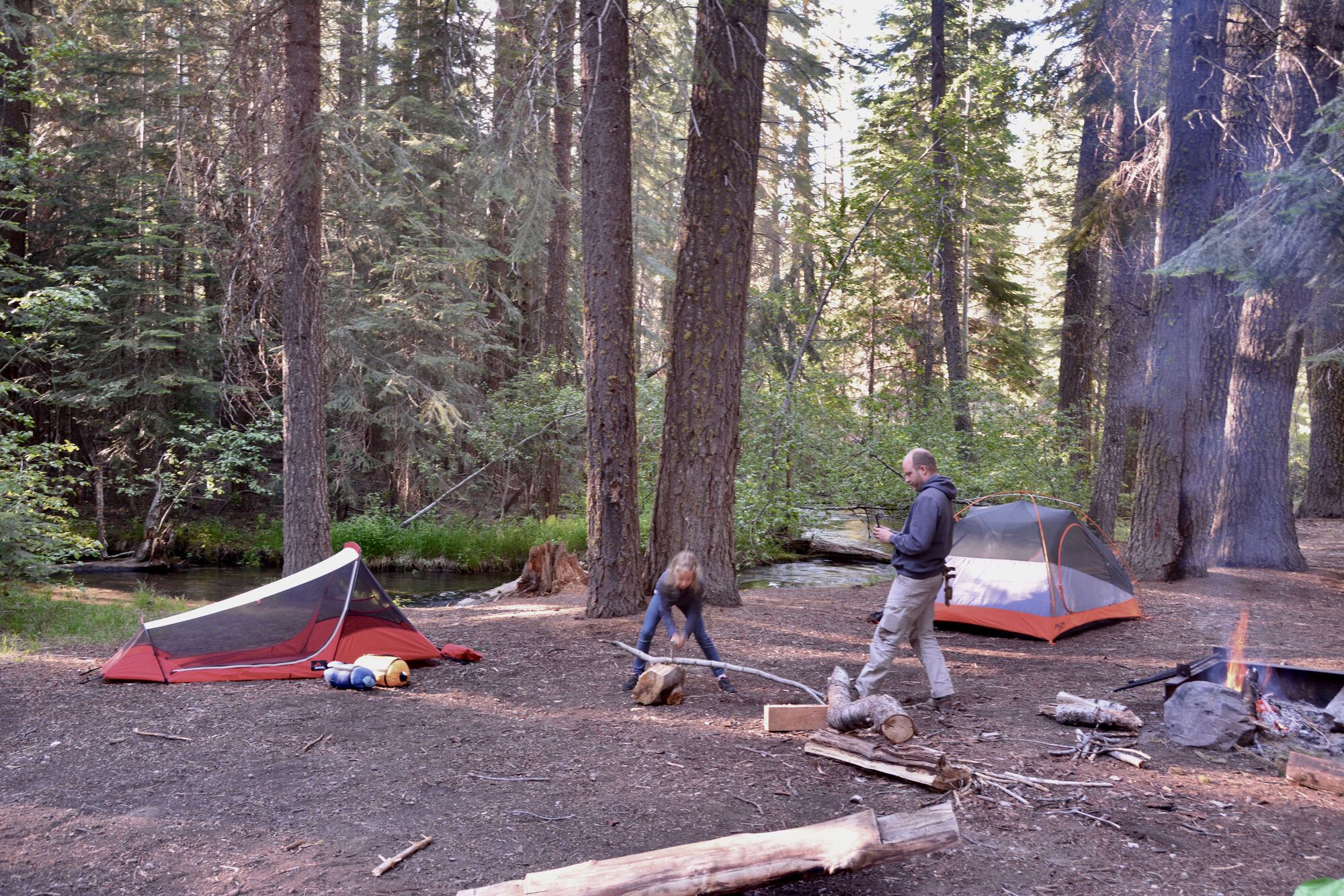 Scott Creek, bushcraft camp