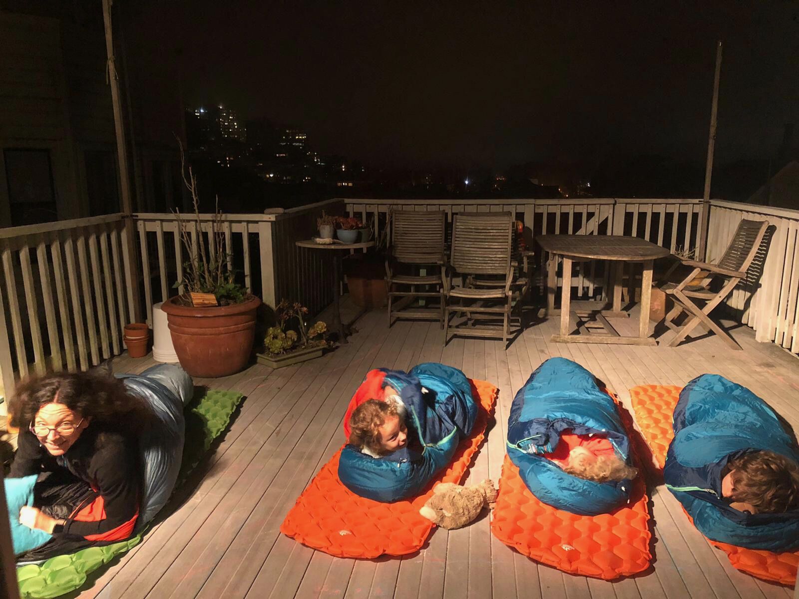 Camping sur le deck